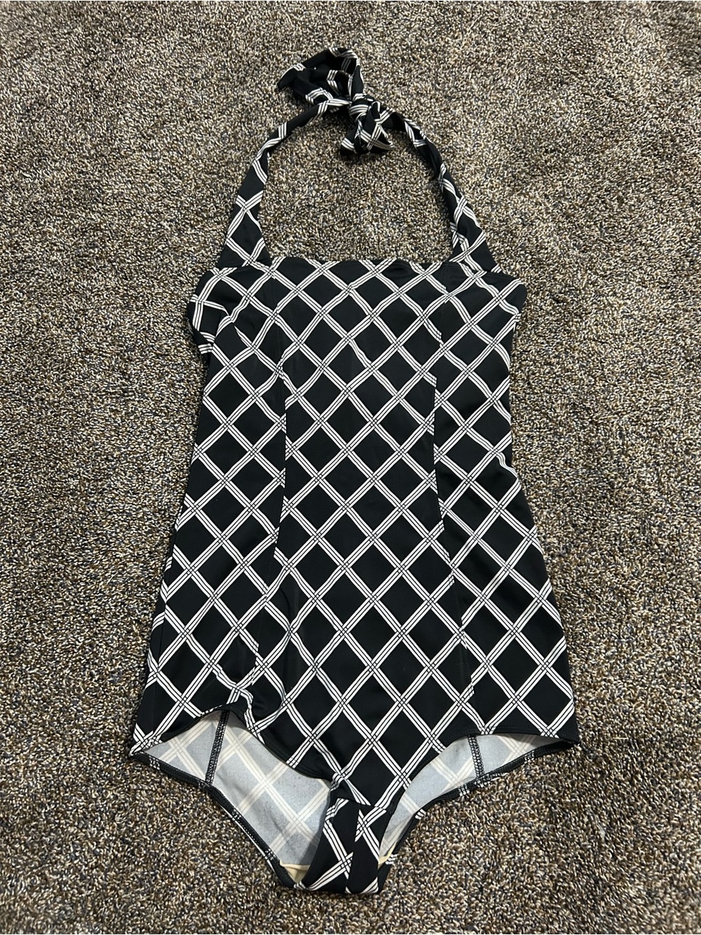 Delia’s medium black halter neck retro pinup style one piece swimsuit beach